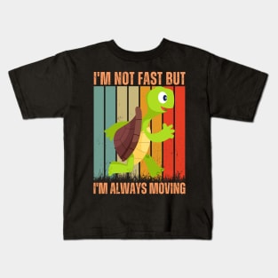 funny turtle running Kids T-Shirt